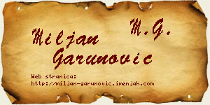 Miljan Garunović vizit kartica